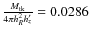 $\frac{M_{\rm tk}}{4\pi h_{R}^{2}h'_{z}}=0.0286$