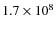 $1.7\times10^{8}$