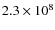 $2.3\times10^{8}$