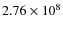 $2.76\times 10^{8}$