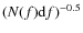 $(N(f){\rm d}f)^{-0.5}$