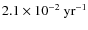 $2.1\times10^{-2}~{\rm yr^{-1}}$