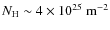 $N_{\rm H} \sim 4 \times 10^{25} ~ {\rm m}^{-2}$