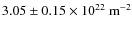 $3.05 \pm 0.15 \times 10^{22}~{\rm m}^{-2}$