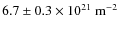 $6.7 \pm 0.3 \times 10^{21}~{\rm m}^{-2}$
