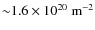 ${\sim}1.6 \times 10^{20} ~ {\rm m}^{-2}$