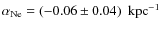 $\alpha_{\rm Ne} = (-0.06 \pm 0.04)~{\rm ~kpc}^{-1}$