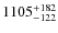$\rm 1105_{-122}^{+182}$