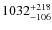 $\rm 1032_{-106}^{+218}$