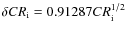$\delta CR_{\rm i} = 0.91287 CR_{\rm i}^{1/2}$