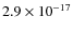 $2.9\times 10^{-17}$