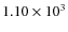 $1.10 \times 10^3$