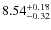 $\rm 8.54^{+0.18}_{-0.32}$