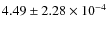 $4.49\pm 2.28\times10^{-4}$