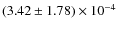 $(3.42\pm1.78)\times10^{-4}$