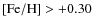 $\rm {[Fe/H] > +0.30}$