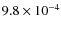 $9.8\times10^{-4}$