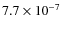 $7.7\times10^{-7}$