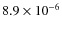 $8.9\times10^{-6}$