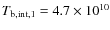 $T_{\rm b,int,1} = 4.7\times 10^{10}$
