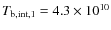 $T_{\rm b,int,1} = 4.3\times 10^{10}$