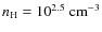 $n_{\rm H} = 10^{2.5}~\rm
cm^{-3}$