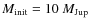 $M_{\rm init}= 10~M_{\rm {Jup}}$