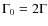 $\Gamma_0 = 2 \Gamma$