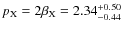 $p_{\rm X} = 2 \beta_{\rm X} = 2.34^{+0.50}_{-0.44}$