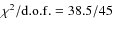 $\chi^2/{\rm d.o.f.} = 38.5/45$
