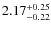 $\rm 2.17_{-0.22}^{+0.25}$