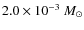 $2.0\times 10^{-3}~M_\odot$