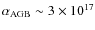 $\alpha_{\rm AGB}\sim 3\times 10^{\-17}$