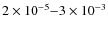 $2\times 10^{-5}{-}3\times 10^{-3}$