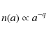 \begin{displaymath}n(a) \propto a^{-q}
\end{displaymath}