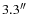 $3.3\hbox{$^{\prime\prime}$ }$