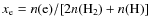 $x_{\rm e}=n({\rm e})/[2n({\rm H}_2)+ n({\rm H})]$