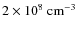 $\rm 2\times 10^8~cm^{-3}$