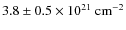 $\rm 3.8\pm0.5\times 10^{21}~cm^{-2}$
