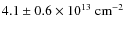 $\rm
4.1\pm0.6\times 10^{13}~cm^{-2}$
