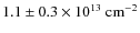 $\rm 1.1\pm0.3\times
10^{13}~cm^{-2}$