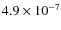 $4.9\times 10^{-7}$