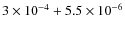 $3\times 10^{-4} + 5.5\times 10^{-6}$