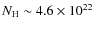 $N_{\rm H} \sim 4.6 \times 10^{22}$