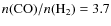 $n({\rm CO})/n({\rm H}_2) = 3.7$