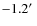 $-1.2\hbox{$^\prime$ }$