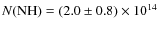 $N({\rm NH})=(2.0 \pm 0.8)\times 10^{14}$