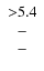 $\left. \begin{array}{c c c} {>} 5.4 \\ - \\ - \end{array} \right. $