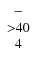 $\left. \begin{array}{c c c} - \\ {>} 40 \\ 4 \end{array} \right. $