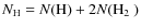 $N_{\rm H}=N({\rm H})+2N(\mbox{H$_2$ })$